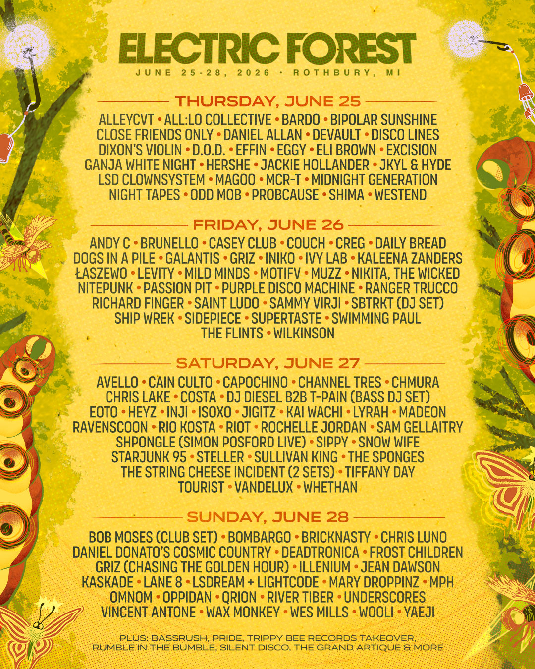 Electric Forest Festival 2026 poster